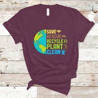 Earth Day T Shirt Save Bees Rescue Animals Recycle Plant Tree Planet Earth Day - Wonder Print Shop
