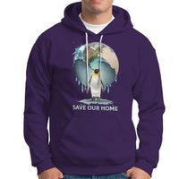 Earth Day Hoodie Animal Wildlife Conservation Penguin Save Our Home Earth Day - Wonder Print Shop