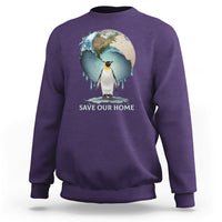 Earth Day Sweatshirt Animal Wildlife Conservation Penguin Save Our Home Earth Day - Wonder Print Shop