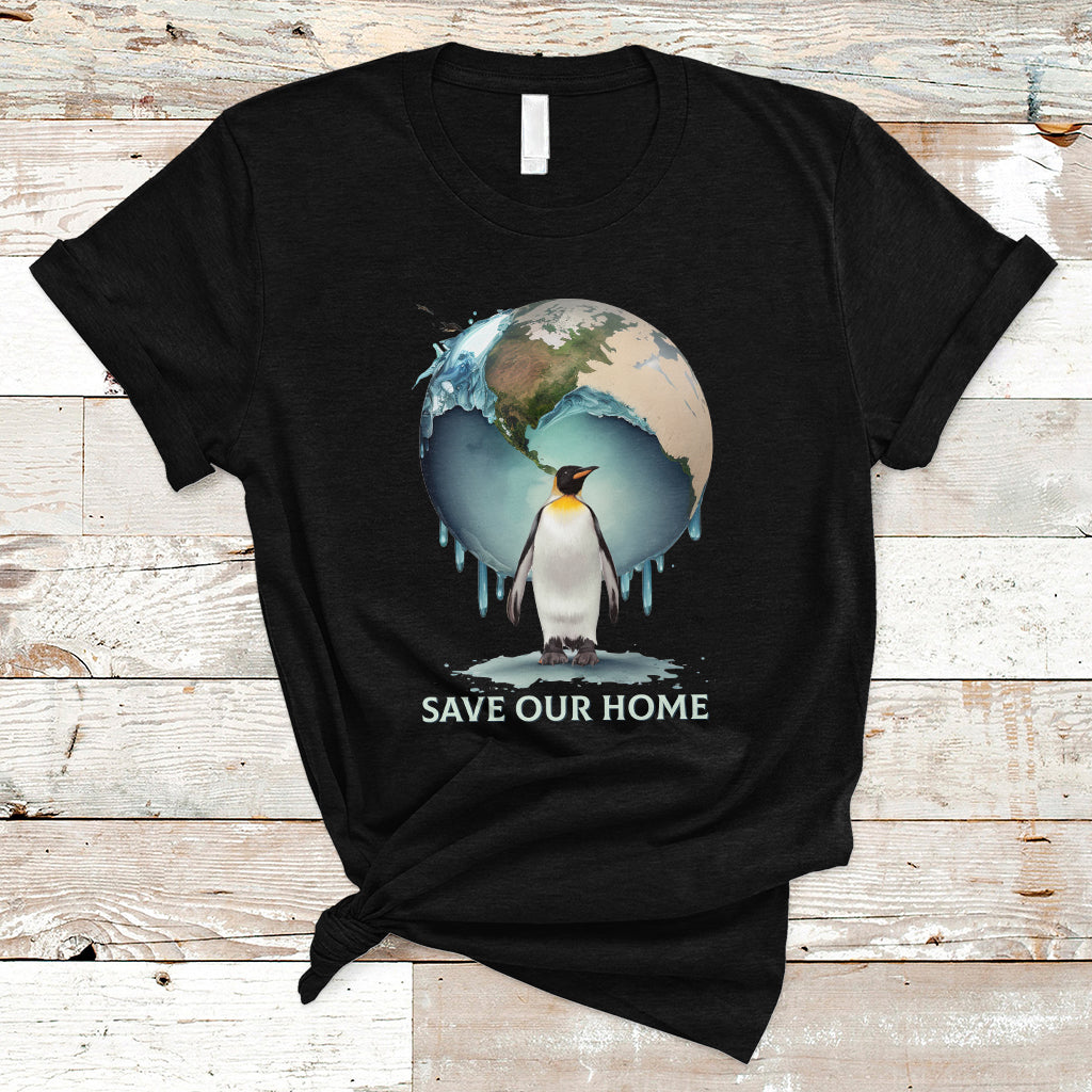 Earth Day T Shirt Animal Wildlife Conservation Penguin Save Our Home Earth Day - Wonder Print Shop