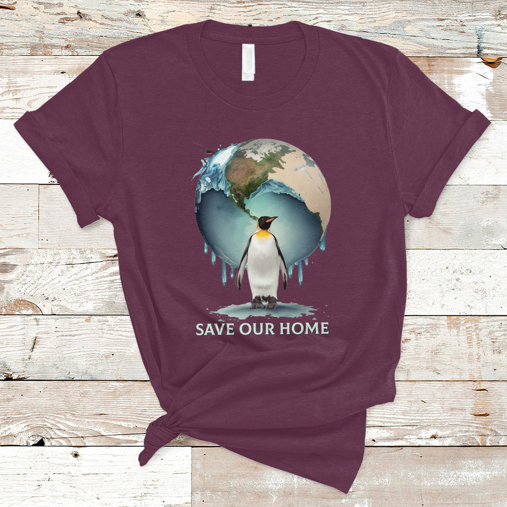 Earth Day T Shirt Animal Wildlife Conservation Penguin Save Our Home Earth Day - Wonder Print Shop