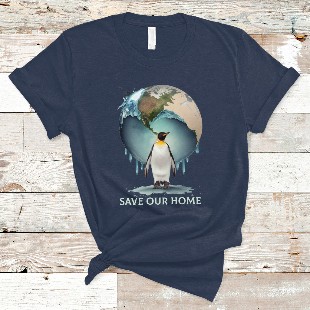 Earth Day T Shirt Animal Wildlife Conservation Penguin Save Our Home Earth Day - Wonder Print Shop