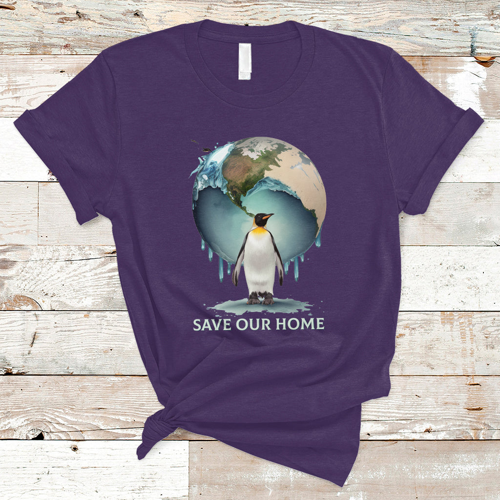 Earth Day T Shirt Animal Wildlife Conservation Penguin Save Our Home Earth Day - Wonder Print Shop