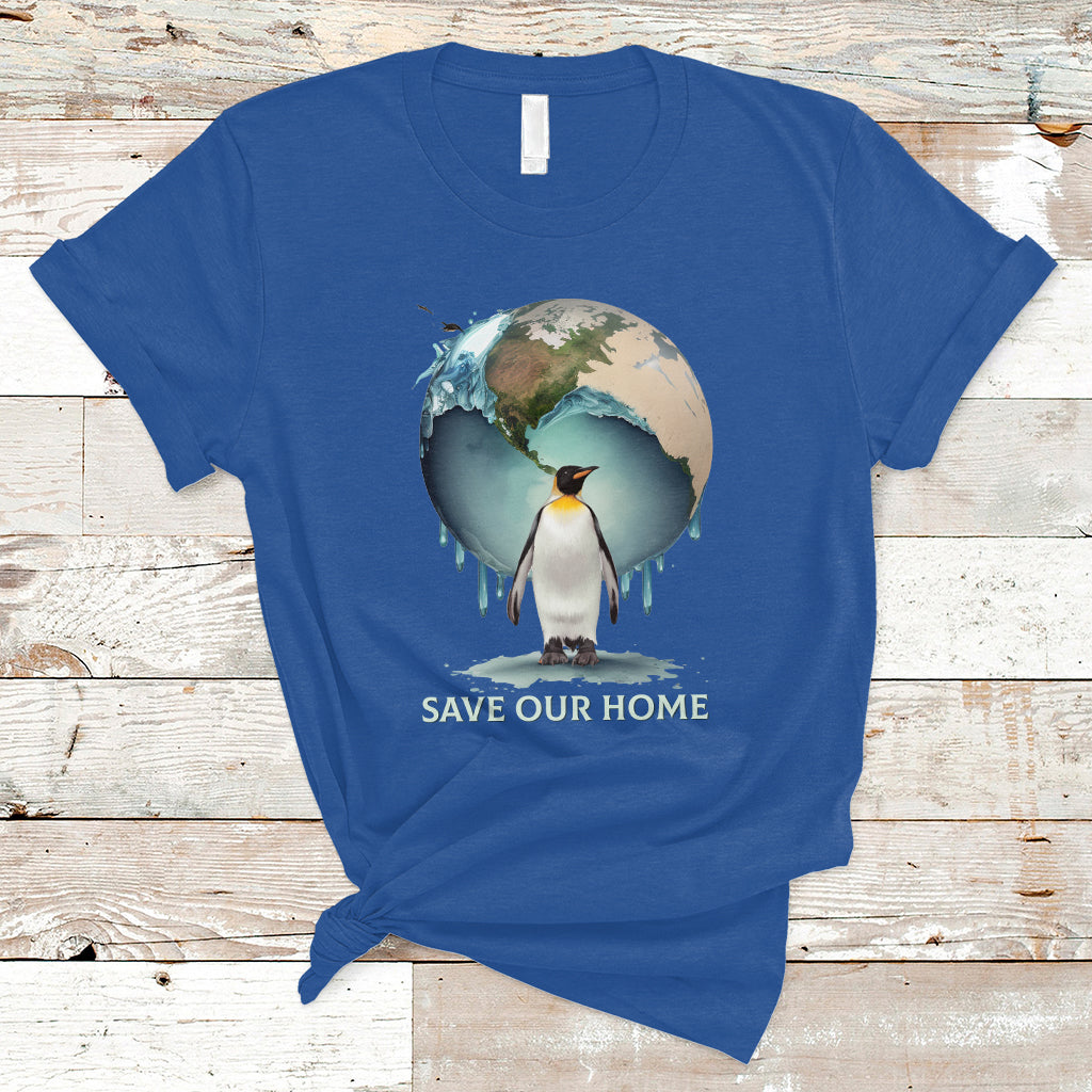 Earth Day T Shirt Animal Wildlife Conservation Penguin Save Our Home Earth Day - Wonder Print Shop