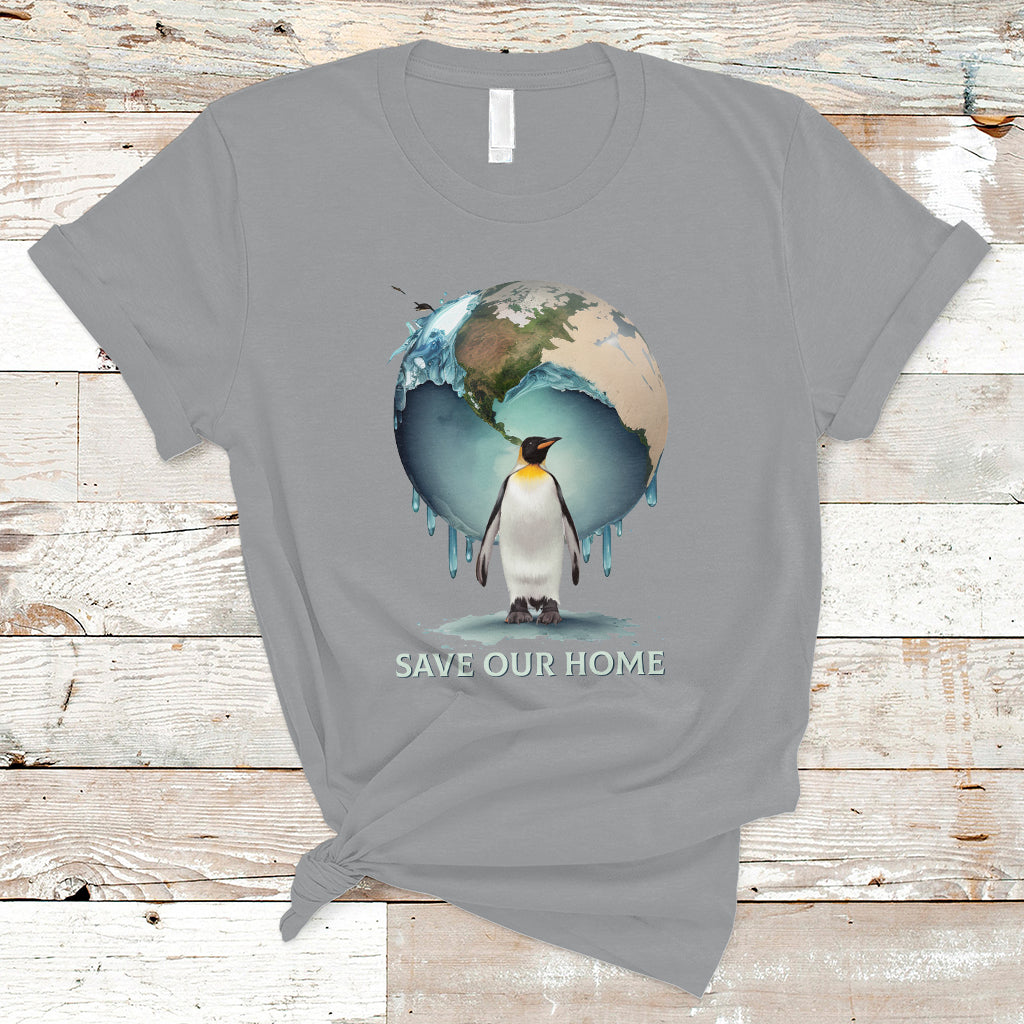 Earth Day T Shirt Animal Wildlife Conservation Penguin Save Our Home Earth Day - Wonder Print Shop
