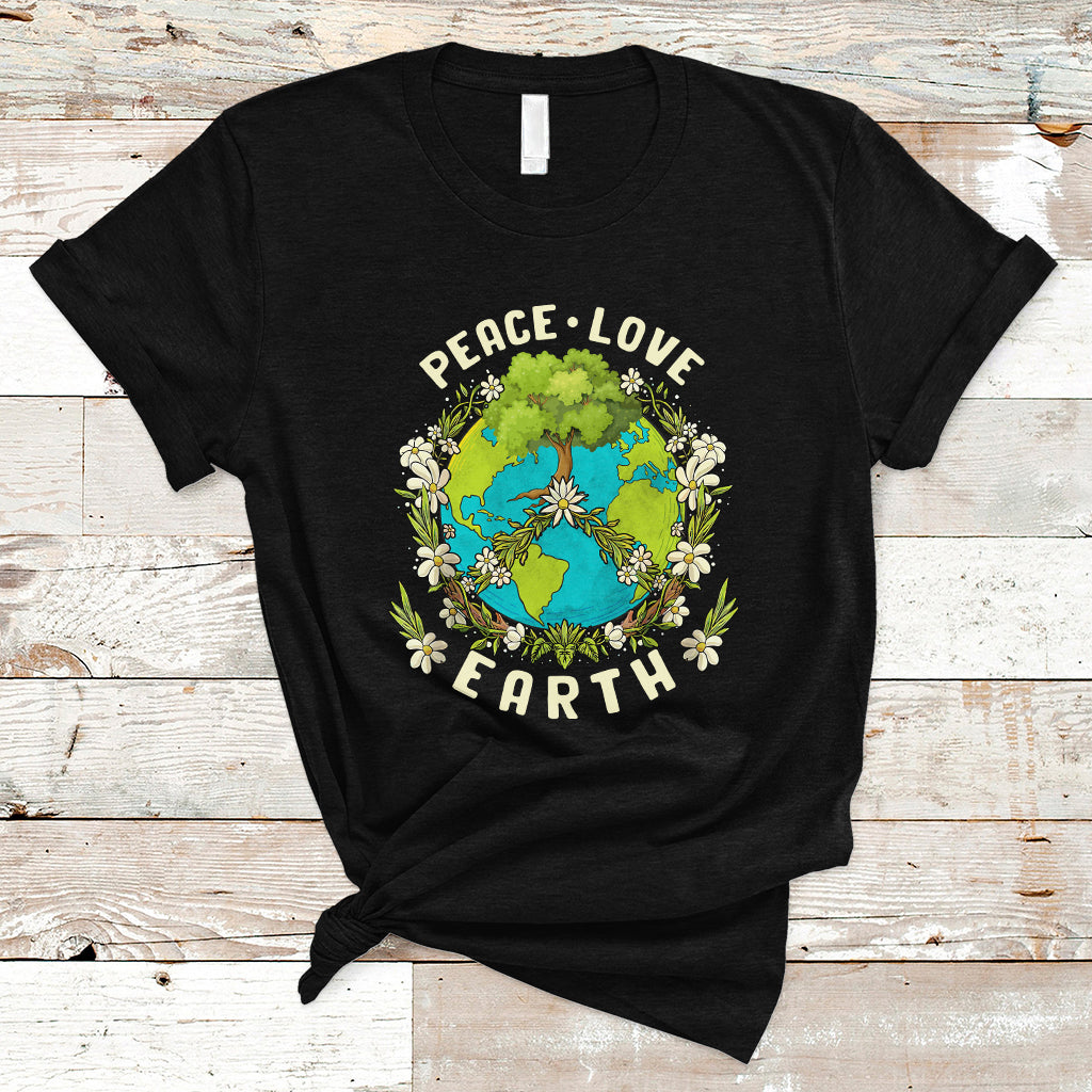 Earth Day T Shirt Peace Love Earth Happy Earth Day Plant More Trees Go Planet - Wonder Print Shop