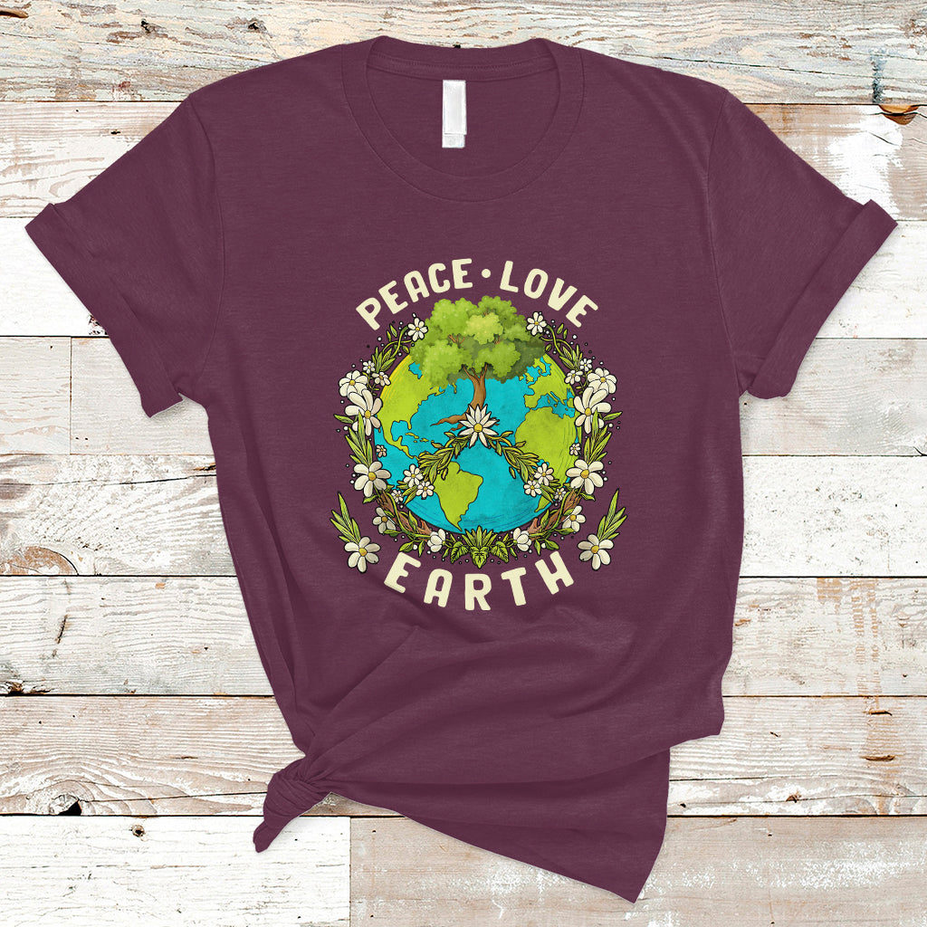 Earth Day T Shirt Peace Love Earth Happy Earth Day Plant More Trees Go Planet - Wonder Print Shop