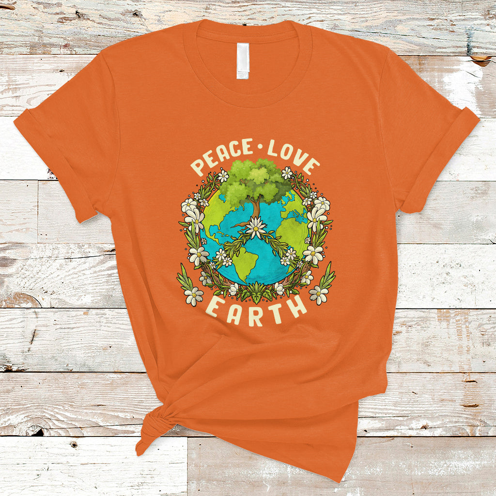 Earth Day T Shirt Peace Love Earth Happy Earth Day Plant More Trees Go Planet - Wonder Print Shop
