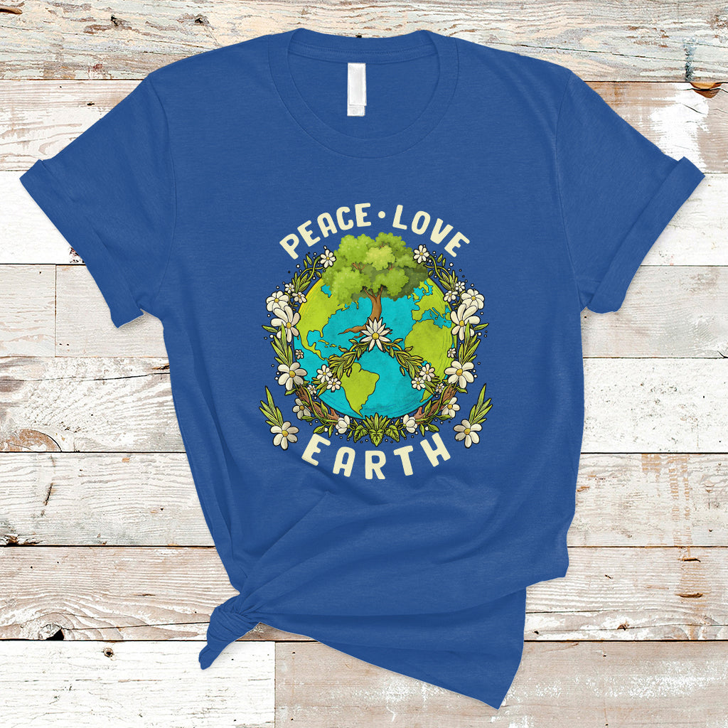 Earth Day T Shirt Peace Love Earth Happy Earth Day Plant More Trees Go Planet - Wonder Print Shop
