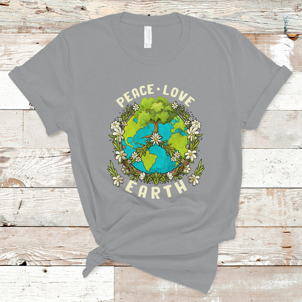 Earth Day T Shirt Peace Love Earth Happy Earth Day Plant More Trees Go Planet - Wonder Print Shop