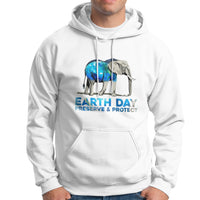 Earth Day Hoodie Animals Wildlife Elephant Conservation Earth Day - Wonder Print Shop