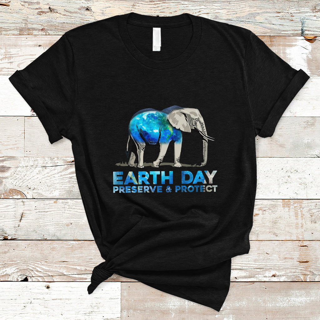 Earth Day T Shirt Animals Wildlife Elephant Conservation Earth Day - Wonder Print Shop