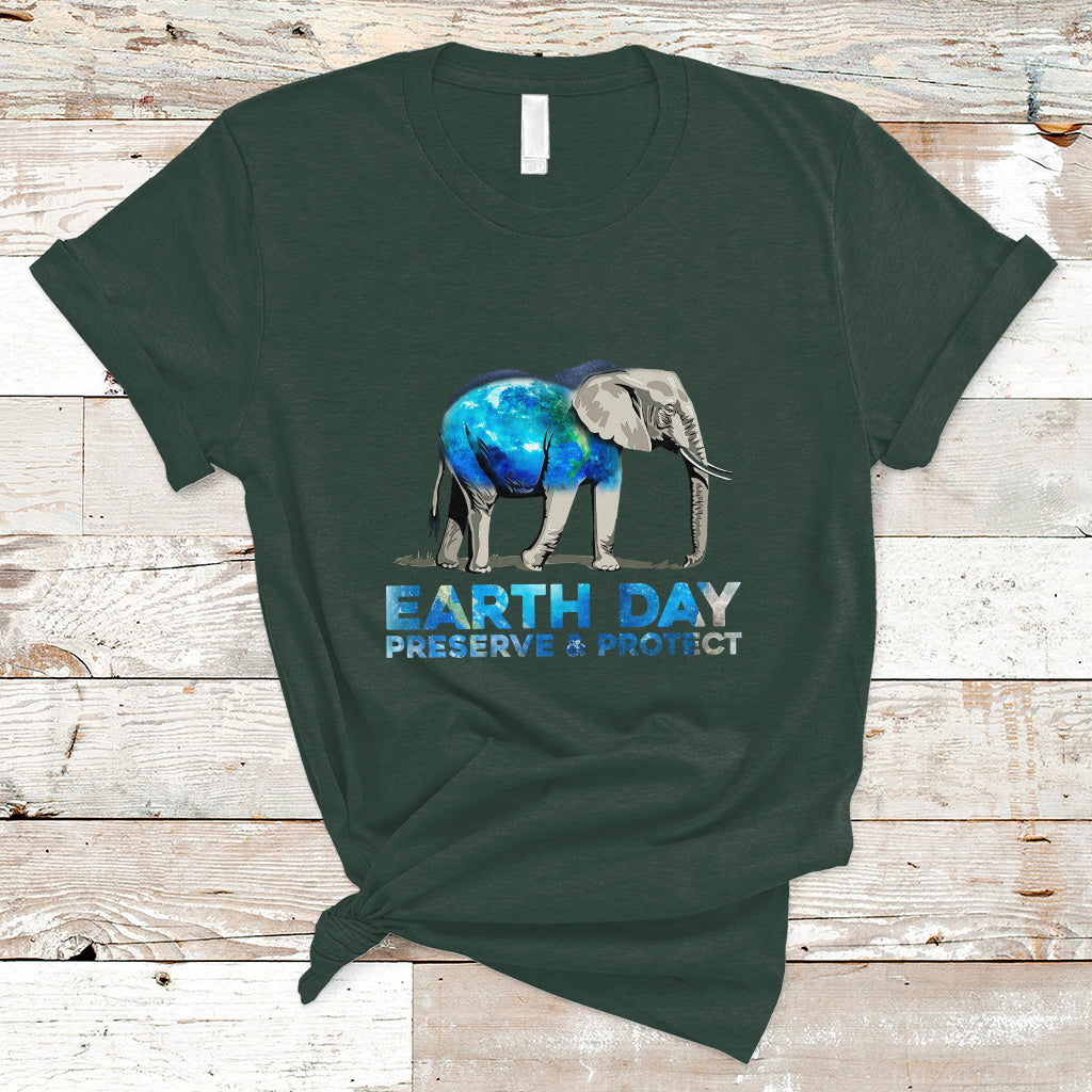 Earth Day T Shirt Animals Wildlife Elephant Conservation Earth Day - Wonder Print Shop