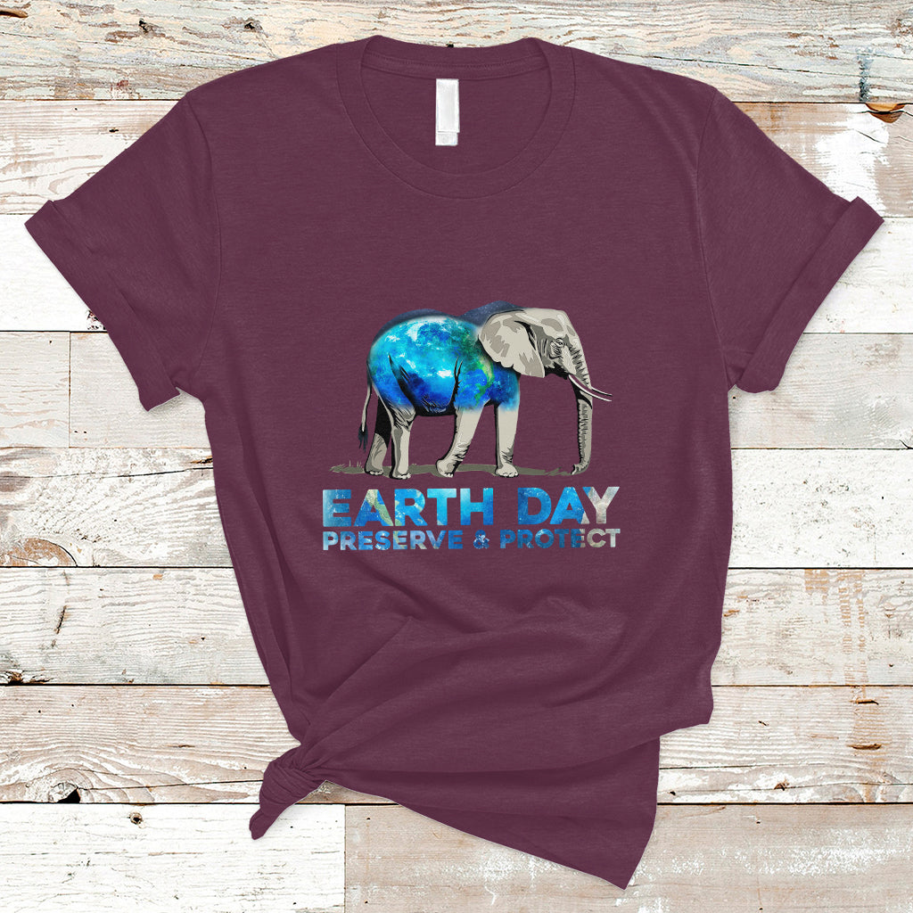 Earth Day T Shirt Animals Wildlife Elephant Conservation Earth Day - Wonder Print Shop