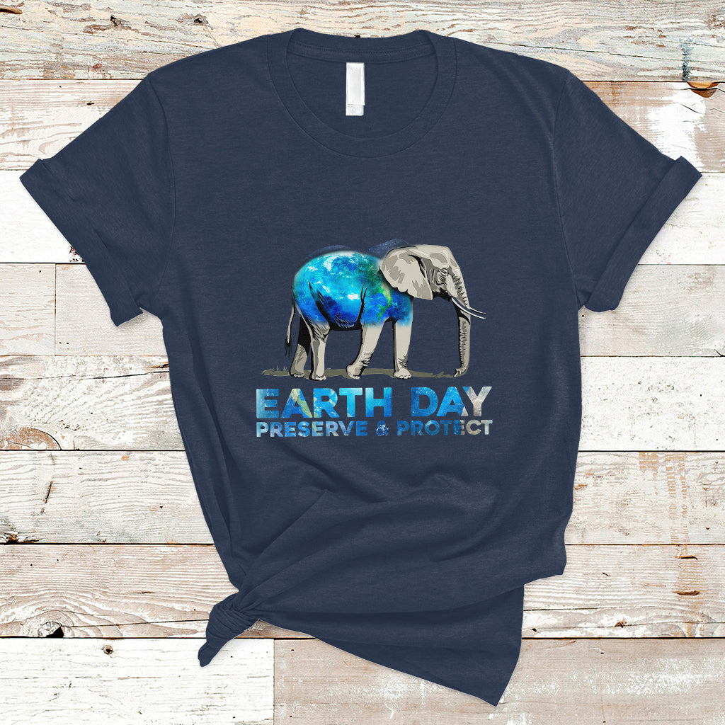 Earth Day T Shirt Animals Wildlife Elephant Conservation Earth Day - Wonder Print Shop