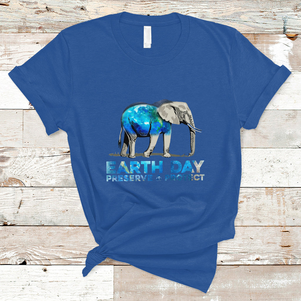 Earth Day T Shirt Animals Wildlife Elephant Conservation Earth Day - Wonder Print Shop