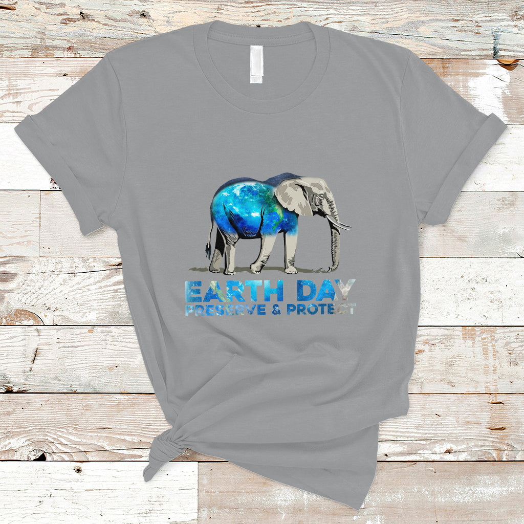 Earth Day T Shirt Animals Wildlife Elephant Conservation Earth Day - Wonder Print Shop