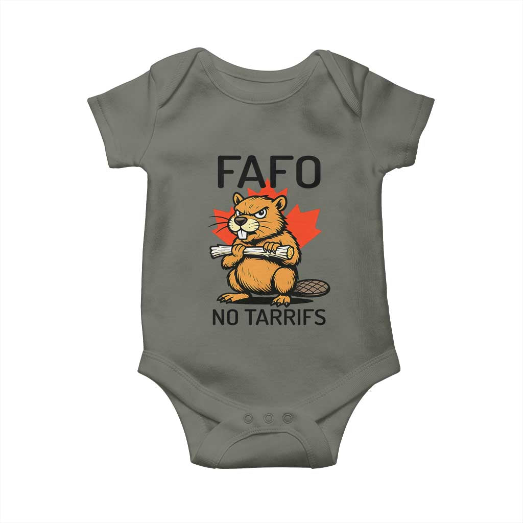 No Tariffs Canada Baby Onesie Never 51st State Canadian Beaver