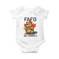 No Tariffs Canada Baby Onesie Never 51st State Canadian Beaver