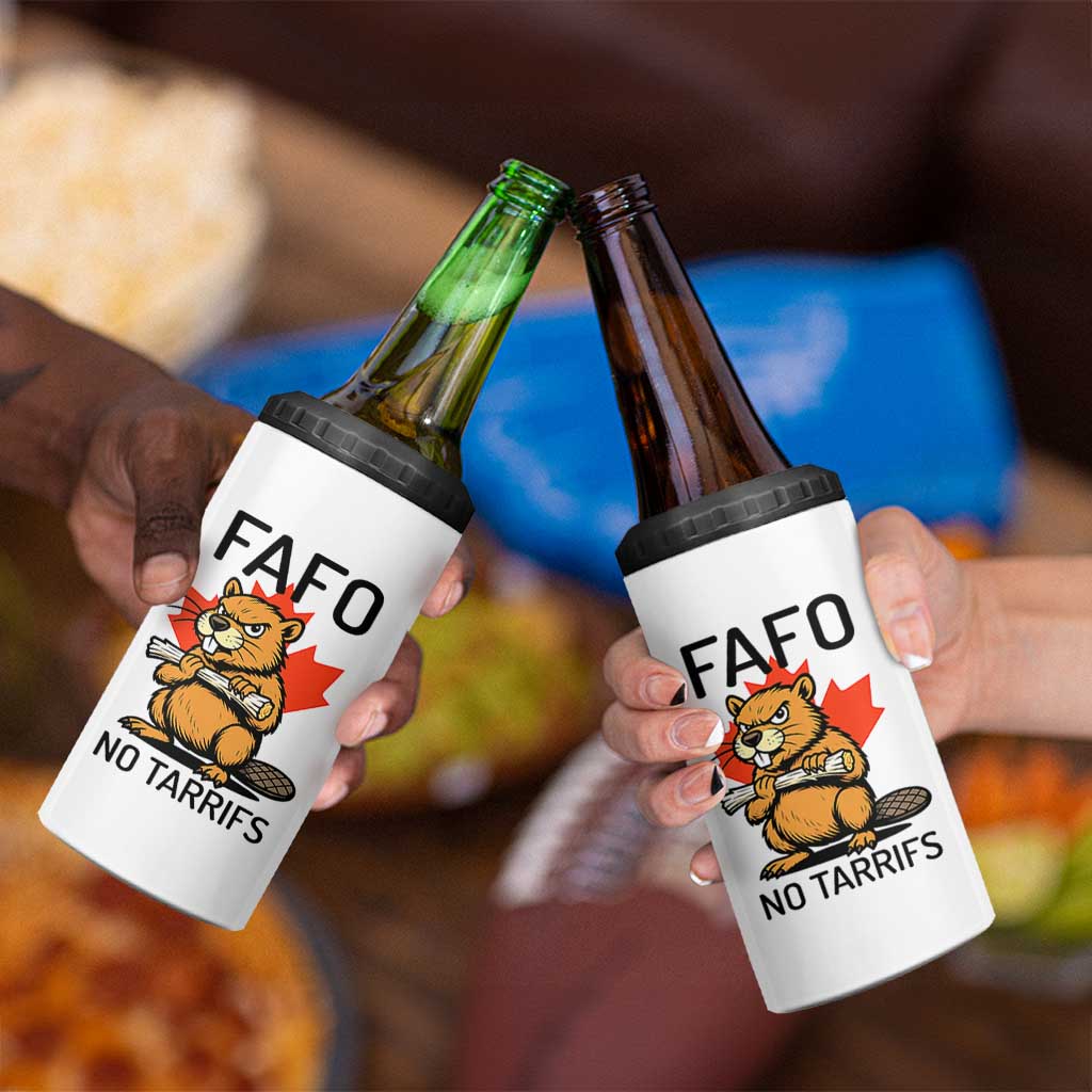 No Tariffs Canada 4 in 1 Can Cooler Tumbler Never 51st State Canadian Beaver