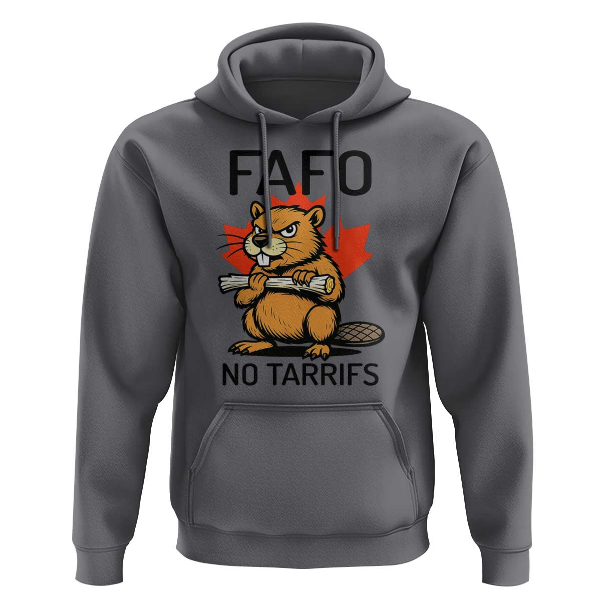 No Tariffs Canada Hoodie Never 51st State Canadian Beaver