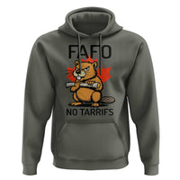 No Tariffs Canada Hoodie Never 51st State Canadian Beaver