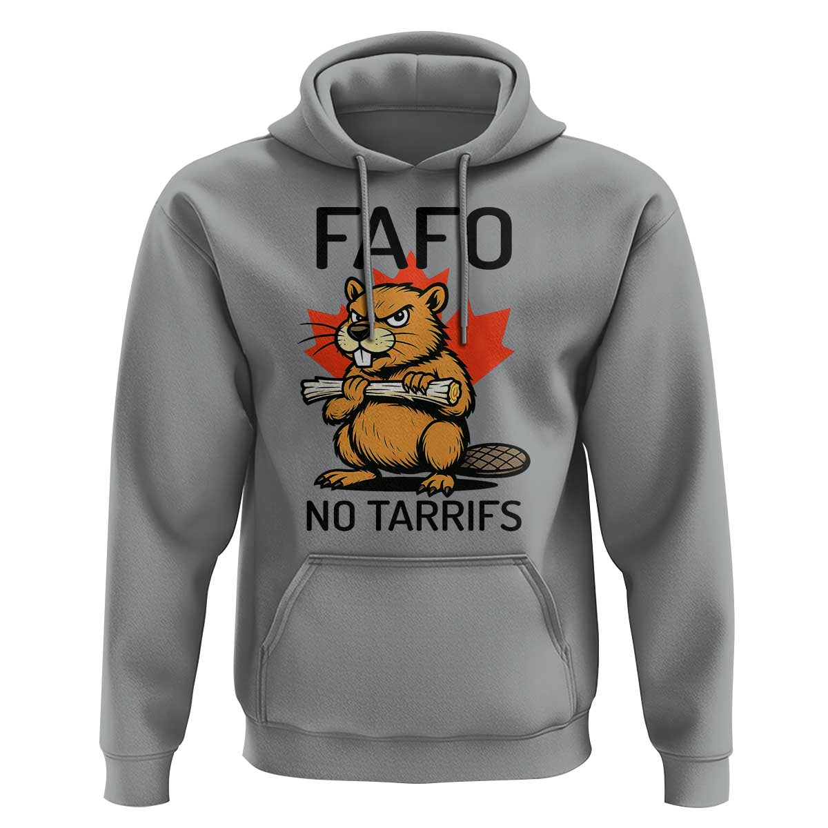 No Tariffs Canada Hoodie Never 51st State Canadian Beaver