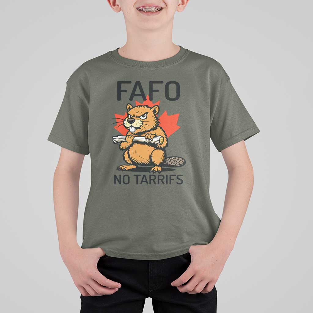 No Tariffs Canada T Shirt For Kid Never 51st State Canadian Beaver