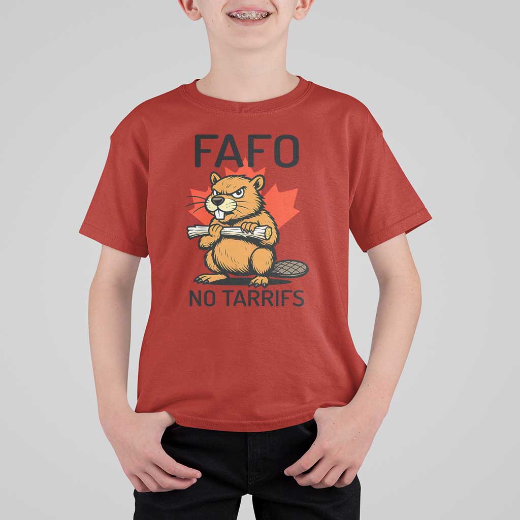 No Tariffs Canada T Shirt For Kid Never 51st State Canadian Beaver