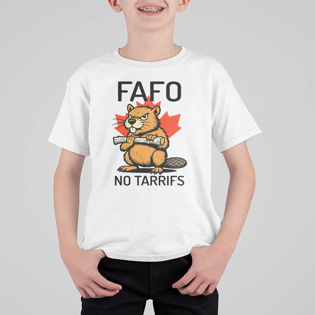 No Tariffs Canada T Shirt For Kid Never 51st State Canadian Beaver