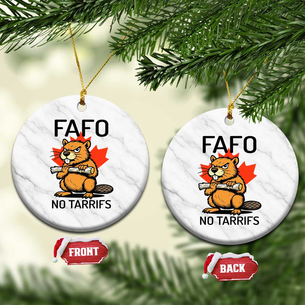 No Tariffs Canada Ceramic Ornament Never 51st State Canadian Beaver - Wonder Print Shop