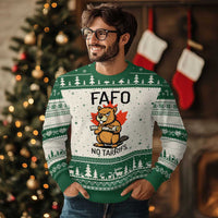 No Tariffs Canada Ugly Christmas Sweater Never 51st State Canadian Beaver - Wonder Print Shop