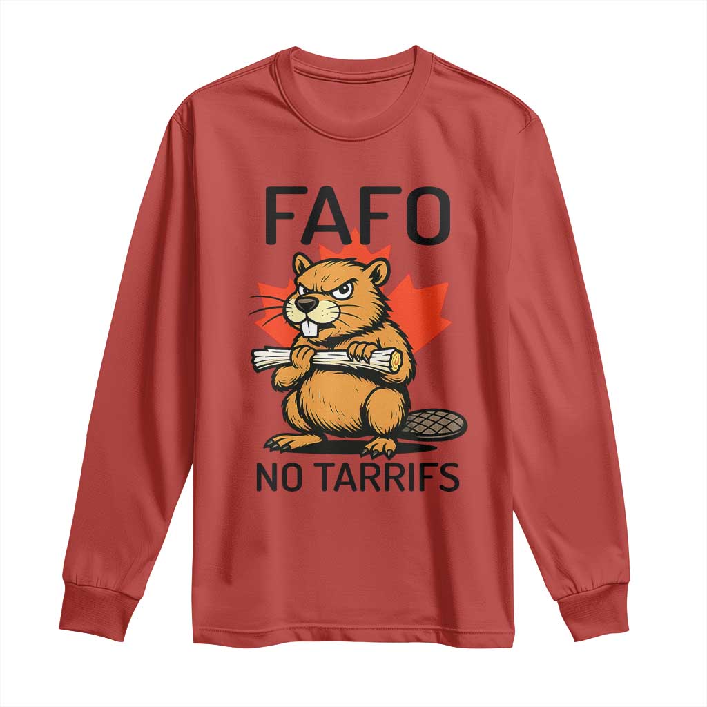 No Tariffs Canada Long Sleeve Shirt Never 51st State Canadian Beaver