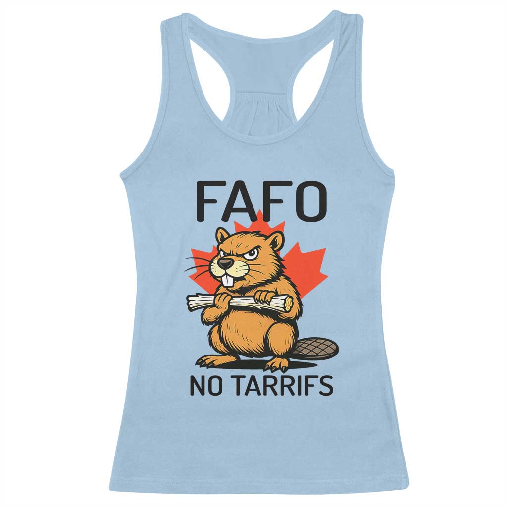 No Tariffs Canada Racerback Tank Top Never 51st State Canadian Beaver