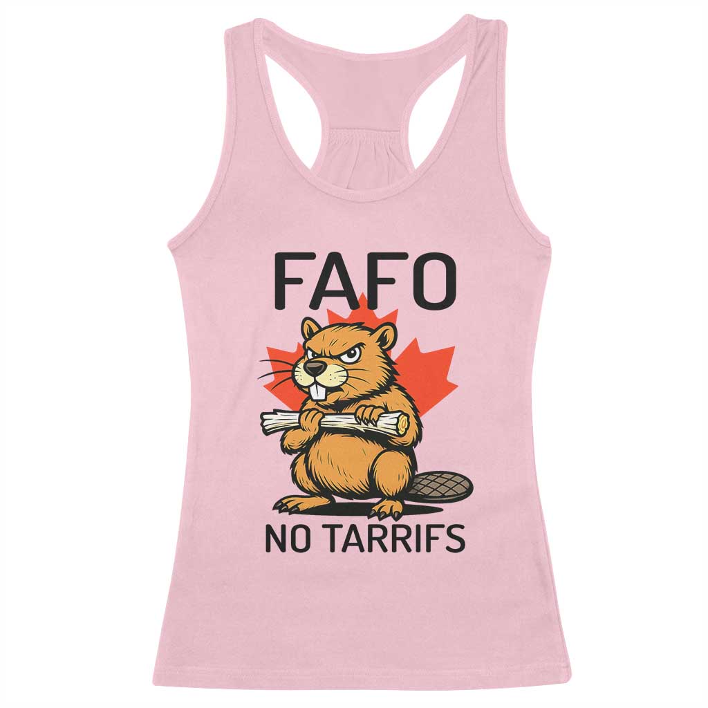No Tariffs Canada Racerback Tank Top Never 51st State Canadian Beaver