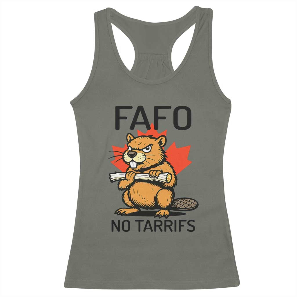 No Tariffs Canada Racerback Tank Top Never 51st State Canadian Beaver
