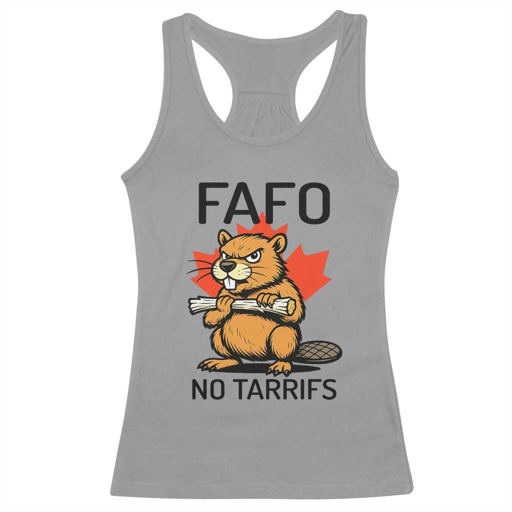 No Tariffs Canada Racerback Tank Top Never 51st State Canadian Beaver
