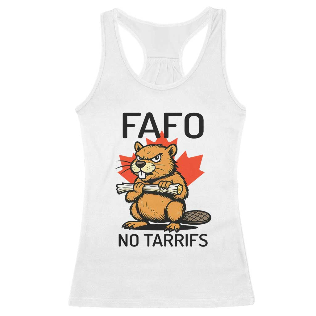 No Tariffs Canada Racerback Tank Top Never 51st State Canadian Beaver