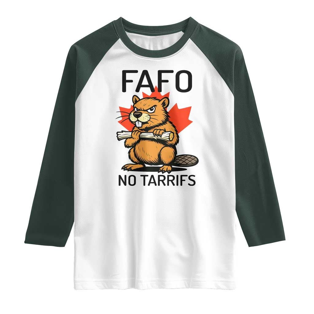 No Tariffs Canada Raglan Shirt Never 51st State Canadian Beaver