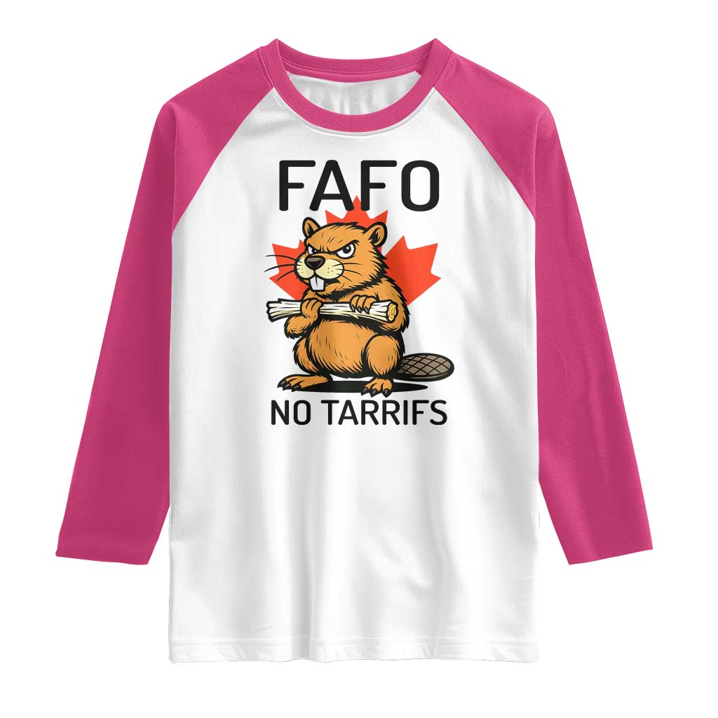 No Tariffs Canada Raglan Shirt Never 51st State Canadian Beaver