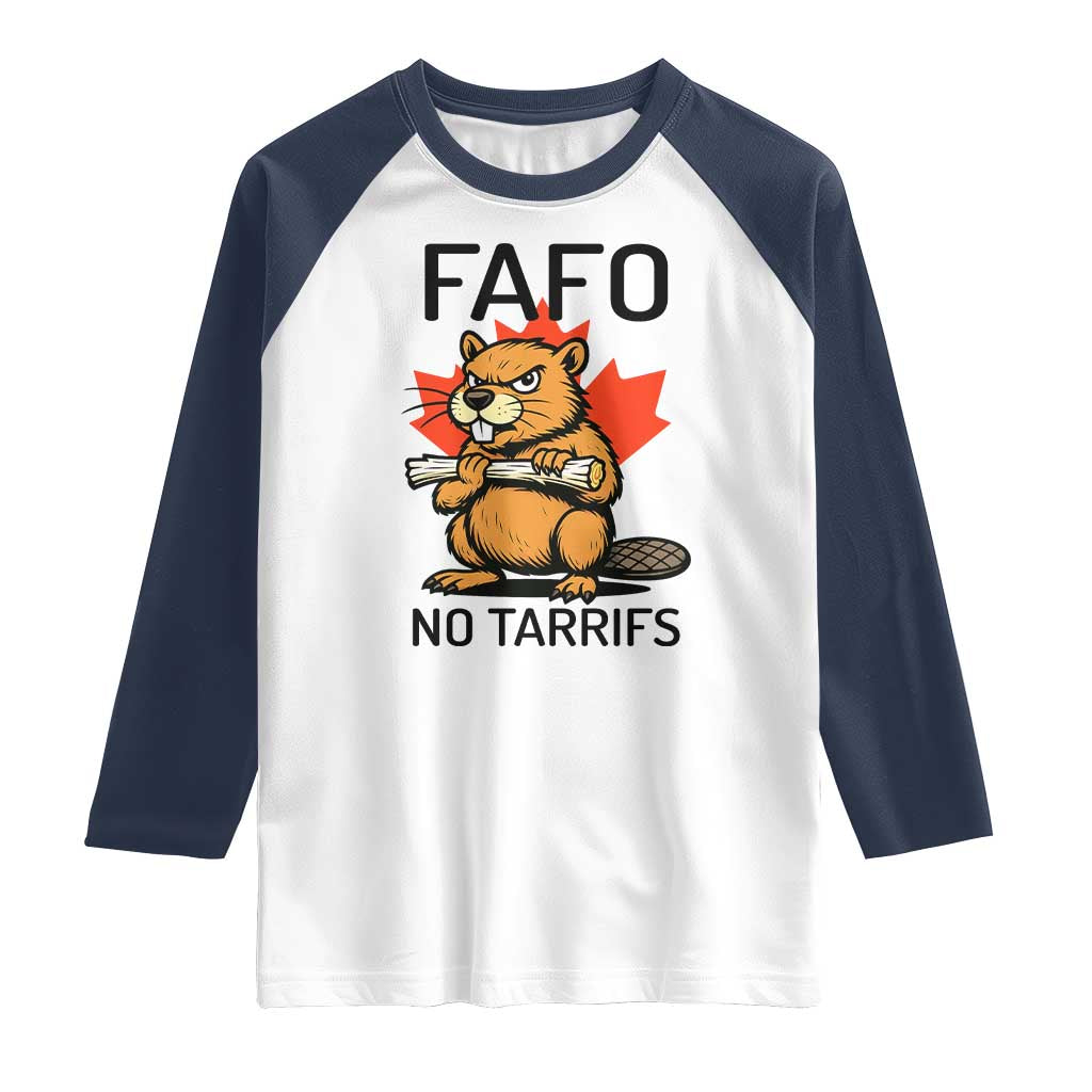 No Tariffs Canada Raglan Shirt Never 51st State Canadian Beaver