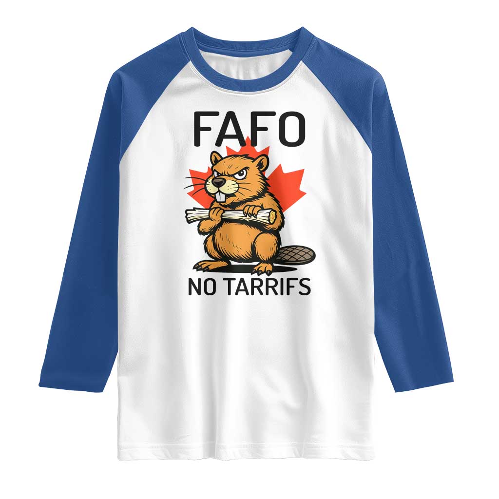 No Tariffs Canada Raglan Shirt Never 51st State Canadian Beaver