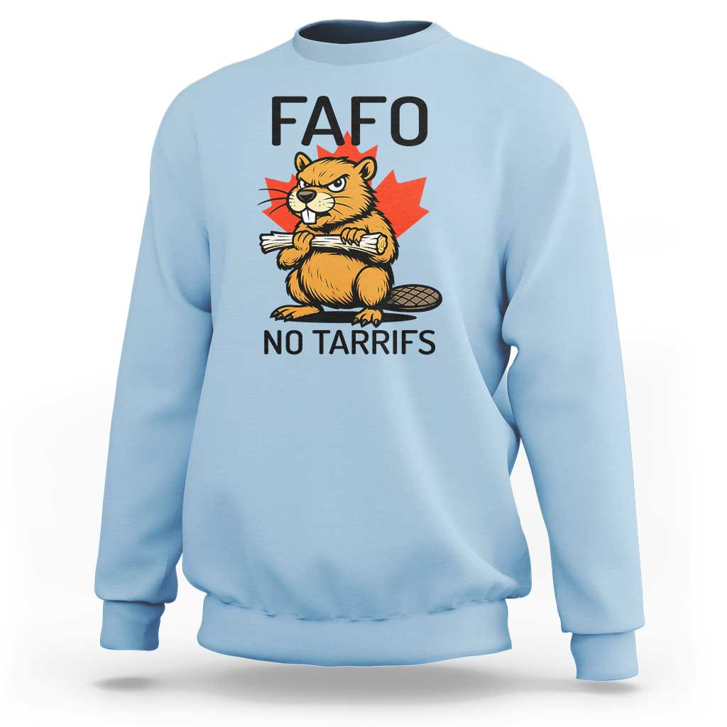No Tariffs Canada Sweatshirt Never 51st State Canadian Beaver