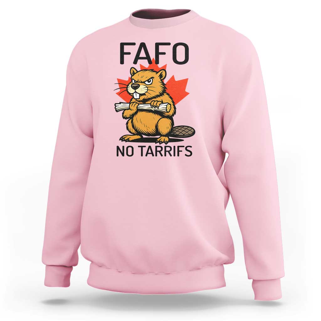 No Tariffs Canada Sweatshirt Never 51st State Canadian Beaver