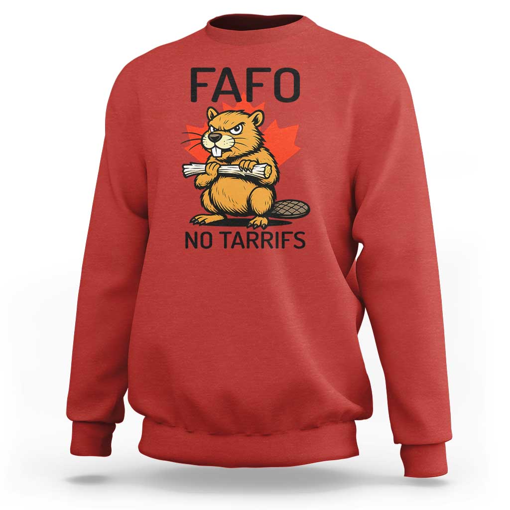 No Tariffs Canada Sweatshirt Never 51st State Canadian Beaver
