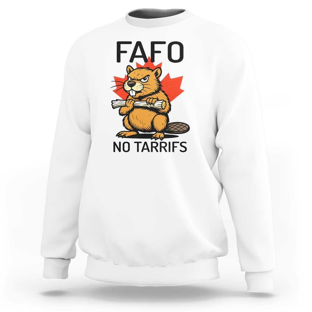No Tariffs Canada Sweatshirt Never 51st State Canadian Beaver