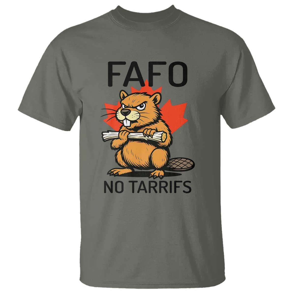 No Tariffs Canada T Shirt Never 51st State Canadian Beaver