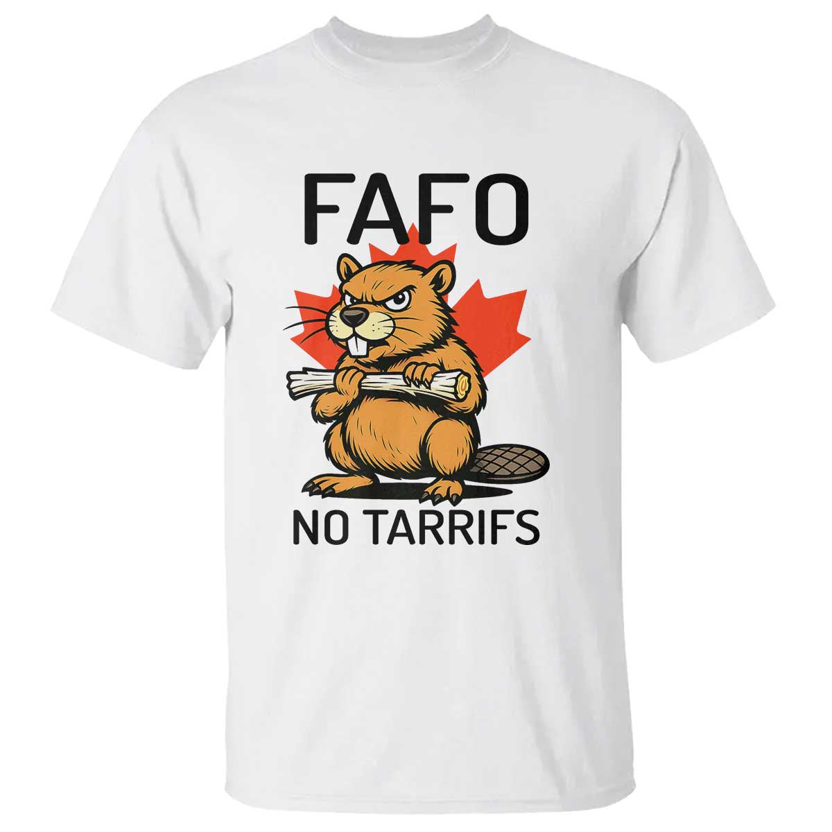 No Tariffs Canada T Shirt Never 51st State Canadian Beaver