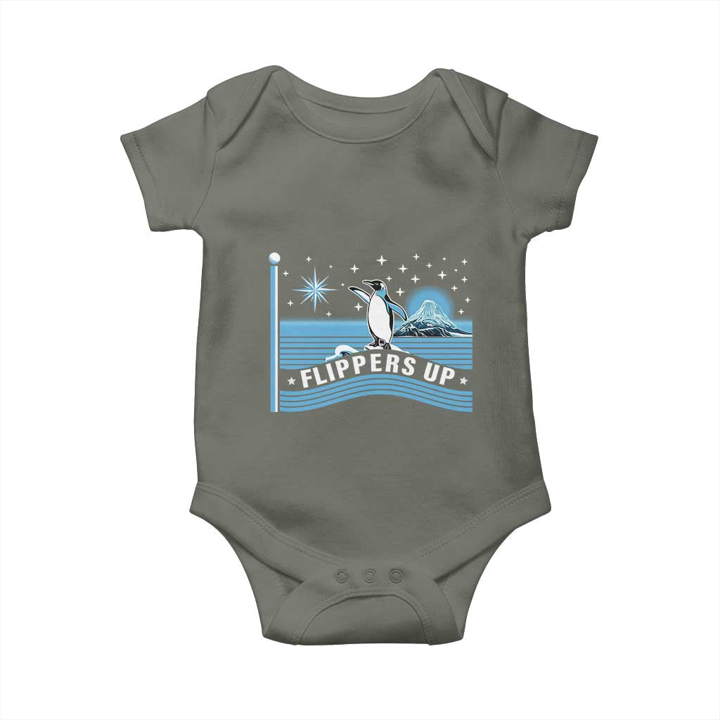 Funny Penguin Resist Baby Onesie Heard Island Flippers Up I Stand With Penguins