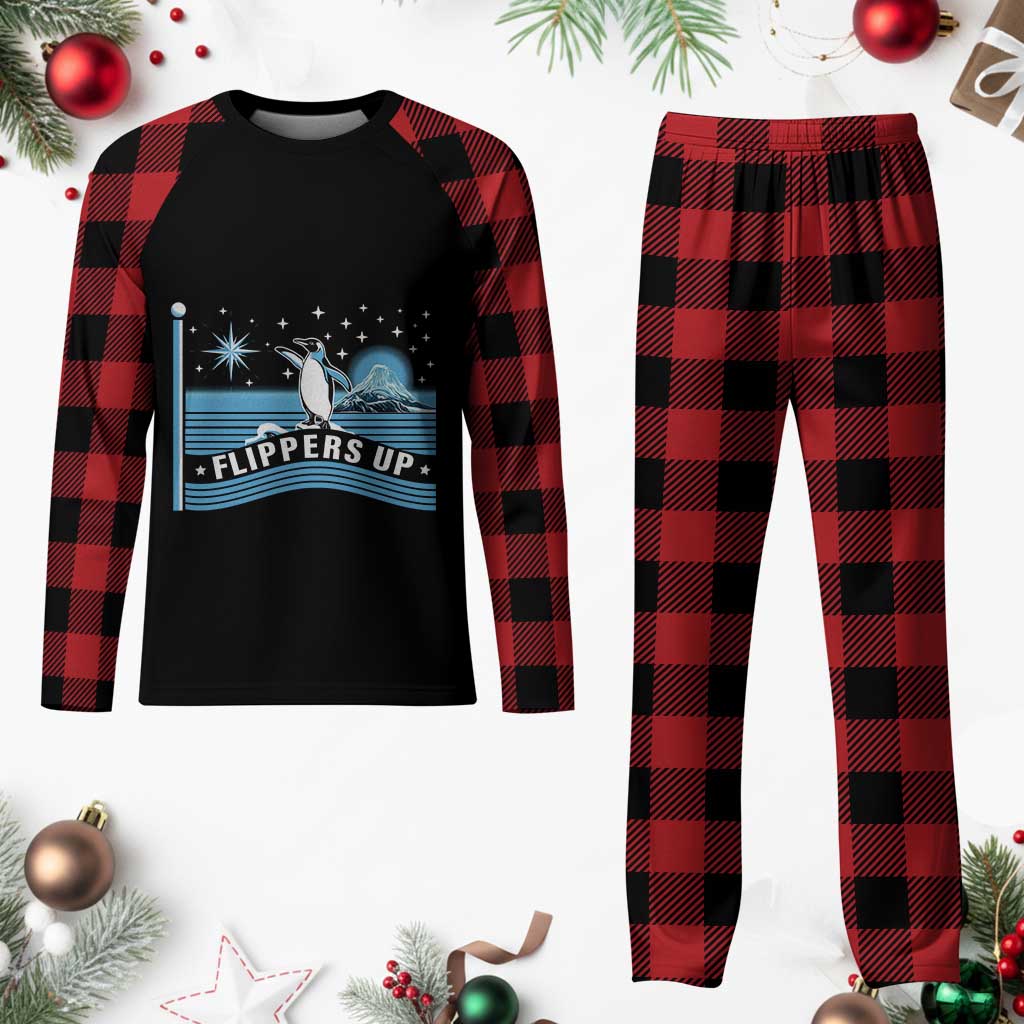 Funny Penguin Resist Plaid Pajama Set Heard Island Flippers Up I Stand With Penguins - Wonder Print Shop